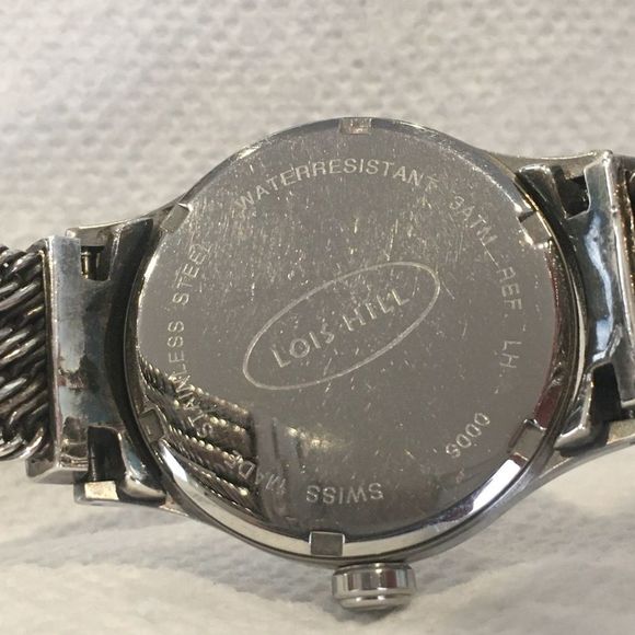 LOIS HILL Sterling Silver Pink Face Swiss Movement Watch RARE - Picture 4 of 16